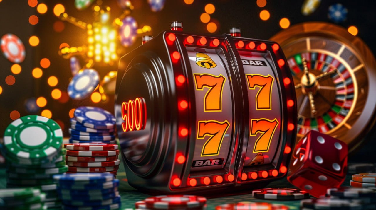 Ilustrasi permainan slot dan taruhan olahraga di casinobet77